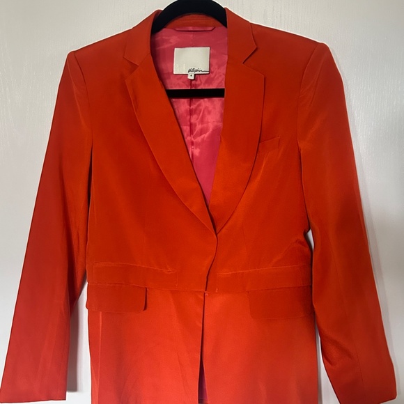 3.1 Phillip Lim Silk Convertible Red Blazer with Zip Detail - Picture 2 of 6
